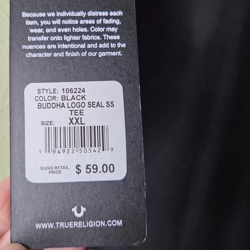 NWT True Religion Tee XXL Buddha Logo Lucky Horseshoe